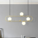 Modern black & gold opal glass chandelier – dining room light fixture