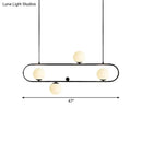 Modern black & gold opal glass chandelier – dining room light fixture