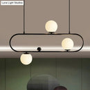 Modern black & gold opal glass chandelier – dining room light fixture