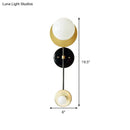 Modern black & gold opal glass wall light fixture bedroom sconce