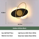 Modern black & gold orbital wall sconce light for living room