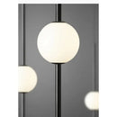 Modern black & gold pendant light with glass shade for living room