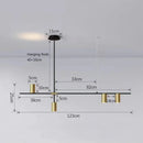 Modern black & gold pendant lights for kitchen island