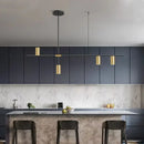 Modern black & gold pendant lights for kitchen island