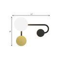 DecorBites™ Nordic Style PVC Round Wall Sconce Light - Black/Gold Wall Mounted Lamp