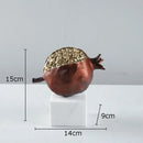 Modern black & gold pomegranate sculpture living room decor set