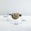 Modern black & gold pomegranate sculpture living room decor set