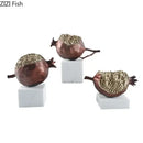 Modern black & gold pomegranate sculpture living room decor set