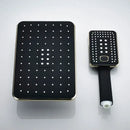 Modern black & gold rainfall shower head bathroom handshower
