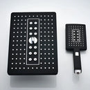 Modern black & gold rainfall shower head bathroom handshower