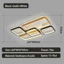 Modern black & gold rectangular decorbites dimmable led ceiling light living room