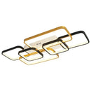 Modern black & gold rectangular decorbites dimmable led ceiling light living room