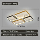 Modern black & gold rectangular decorbites dimmable led ceiling light living room