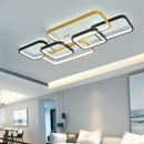 Modern black & gold rectangular decorbites dimmable led ceiling light living room