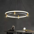 Modern black & gold ring led pendant – dining room chandelier