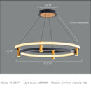 Modern black & gold ring led pendant – dining room chandelier