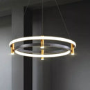 Modern black & gold ring led pendant – dining room chandelier