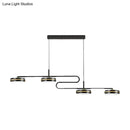 Modern black & gold round pendant light dining room chandelier