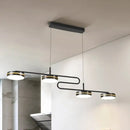 Modern black & gold round pendant light dining room chandelier