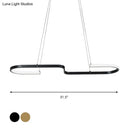 Modern black & gold s-like chandelier lamp dining room pendant light