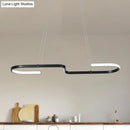 Modern black & gold s-like chandelier lamp dining room pendant light
