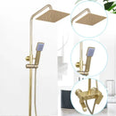 Modern black & gold shower faucet set bathroom rainfall system