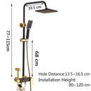 Modern black & gold shower faucet set bathroom rainfall system