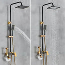 Modern black & gold shower faucet set bathroom rainfall system