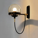 Modern black & gold smoke glass wall lamp – living room sconce