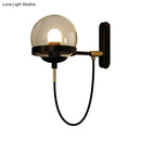 Modern black & gold smoke glass wall lamp – living room sconce