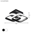 Modern black & gold spiral ceiling lamp for corridor round square moon