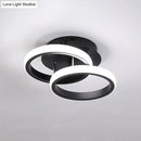 Modern black & gold spiral ceiling lamp for corridor round square moon