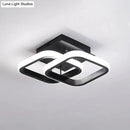 Modern black & gold spiral ceiling lamp for corridor round square moon