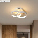 Modern black & gold spiral ceiling lamp for corridor round square moon