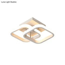 Modern black & gold spiral ceiling lamp for corridor round square moon