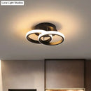 Modern black & gold spiral ceiling lamp for corridor round square moon