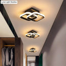 Modern black & gold spiral ceiling lamp for corridor round square moon
