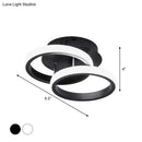 Modern black & gold spiral ceiling lamp for corridor round square moon