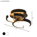 Modern black & gold spiral ceiling lamp for corridor round square moon