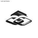 Modern black & gold spiral ceiling lamp for corridor round square moon