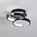 Modern black & gold spiral ceiling lamp for corridor round square moon