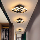 Modern black & gold spiral ceiling lamp for corridor round square moon