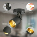 Modern black & gold surface mounted ceiling spotlight living room cri97
