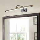 Modern black & gold swing arm led wall light bedroom vanity