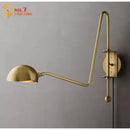 Modern black & gold swing arm wall lamp for living room