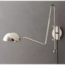 Modern black & gold swing arm wall lamp for living room