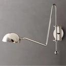 Modern black & gold swing arm wall lamp for living room