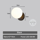 Modern black & gold teardrop led wall sconce bedroom glass globe light