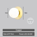 Modern black & gold teardrop led wall sconce bedroom glass globe light
