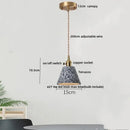 Modern black & gold terrazzo stone pendant lamp kitchen hanging light